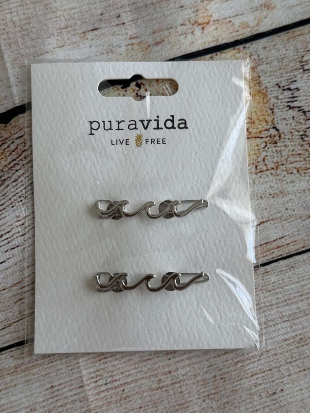 Pura Vida NWT Silver Jewelry Lot 3pc Bracelet, Necklace, Wave Barrett Boho Beach - Picture 7 of 9